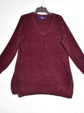 Apt. 9 Women's Burgandy Sweater V Neck Size Large